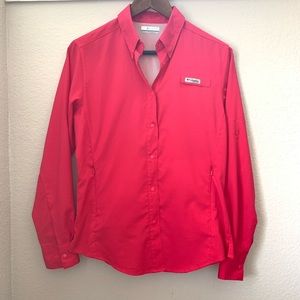 Columbia PFG Omni-Shade Hot Pink “Fishing” Shirt